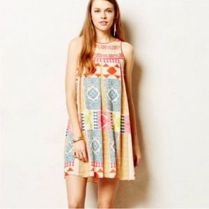 Anthropologie Multicolor Geometric Mini Dress